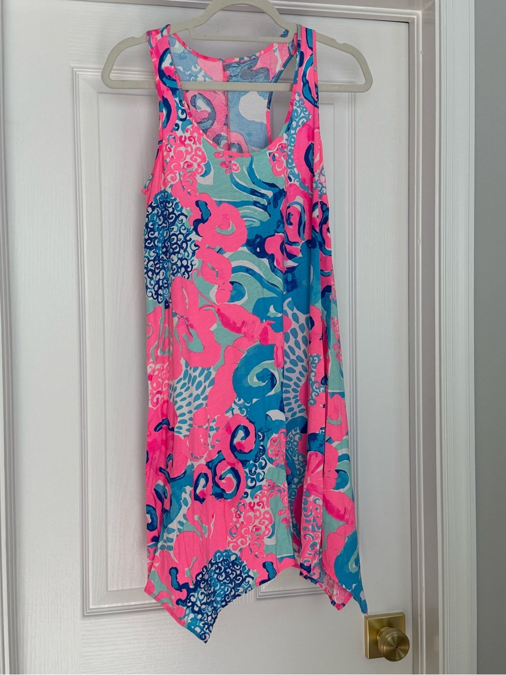 Lilly Pulitzer Pink & Blue Tropical Print Tank Dress